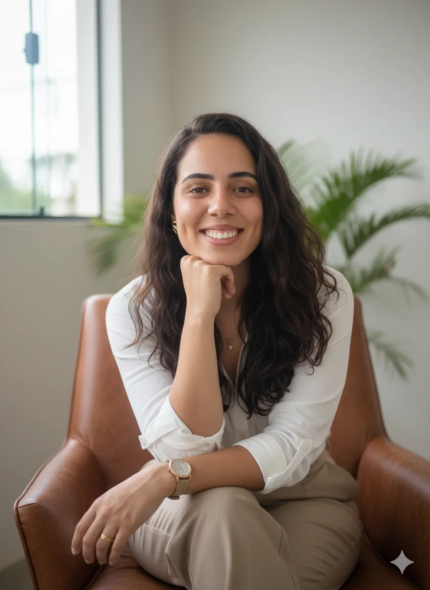 Thayná, psicóloga da equipe